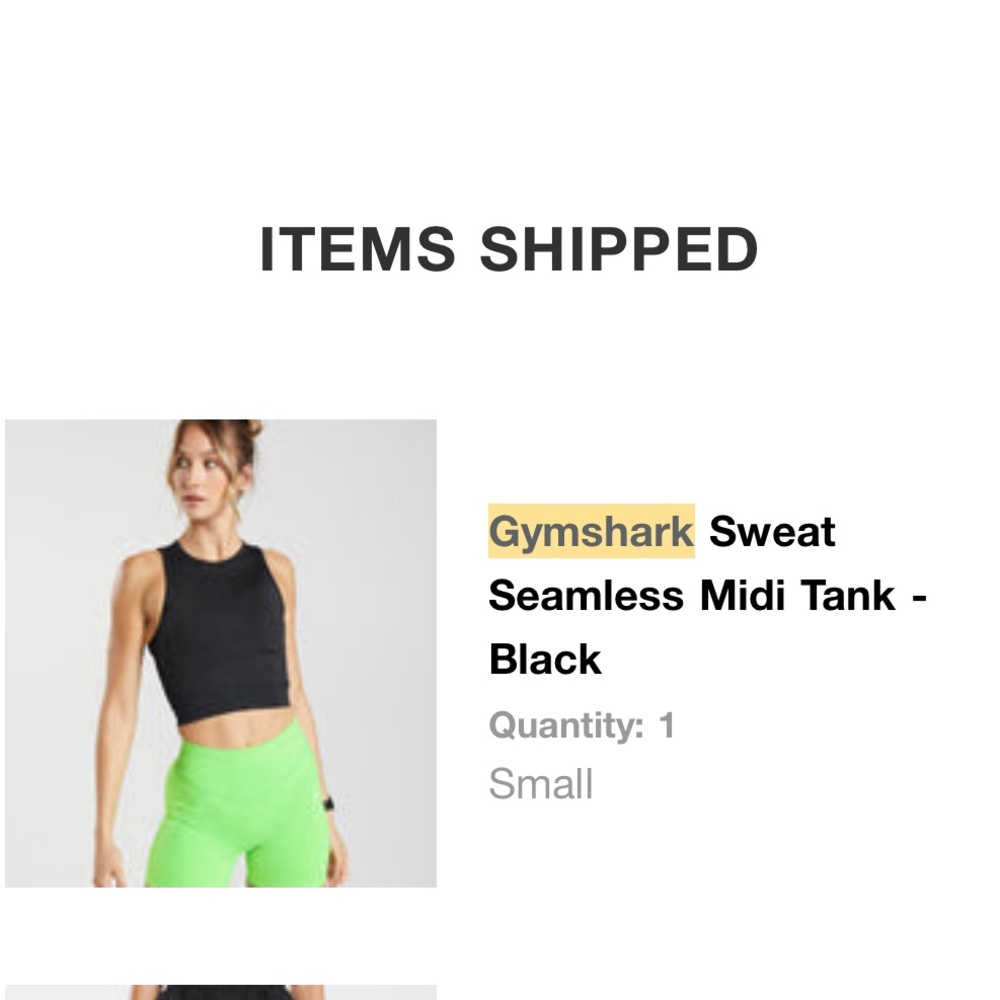 Gymshark Sweat Black Seamless Midi Tank